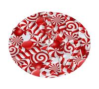 Candy Canes Christmas Tree Skirt, Xmas Tree Mat Base Cover Christmas Ornament For Festive Holiday Party Decoration