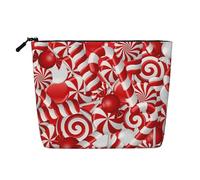 Candy Canes Cosmetic Bag - Single Layer Large Capacity Travel Organizer, Daily Organizer with Zipper
