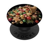 candy canes ginger bread Christmas and a cornucopia PopSockets Adhesive PopGrip