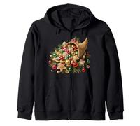 candy canes ginger bread Christmas and a cornucopia Zip Hoodie