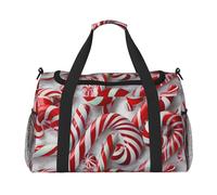 Candy Canes in Snow Printed Travel Duffle Bag for Men Women Large Sport Gym Bag Handbag with Shoulder Strap for Travel Weekend Fishing Hunting