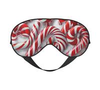 Candy Canes in Snow Printing Sleep Mask for Women Men Double-Sided Print Soft Silk Eye Masks Eye Sleep Shade Cover