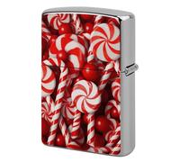 Candy Canes Lighter Case Double-Sided Graffiti Metal Lighter Cover Lighters Protective Sleeve for Women Men Standard Lighters