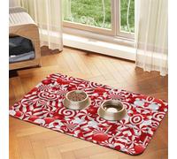 Candy Canes Printed Pet Bowl Mats, Non-Slip And Tasteless Dog And Cat Feeding Mats