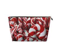 Candy Canes Printed Travel Cosmetic Bags with Gold Zipper Makeup Organizer Cosmetic Case Toiletry Bag for Women Mom Girls
