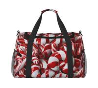 Candy Canes Printed Travel Duffle Bag for Men Women Large Sport Gym Bag Handbag with Shoulder Strap for Travel Weekend Fishing Hunting