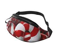 Candy Canes Printed Waist Bag with Headphone Jack, Personalized Bumbags Fanny Packs Unisex Running Hiking Crossbody Bags for Men Women