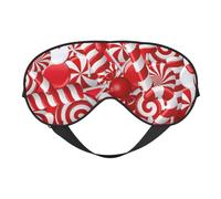 Candy Canes Printing All-Occasion Sleep Eye Mask with Double Sides Adjustable Strap Perfect for Shifts & Travel