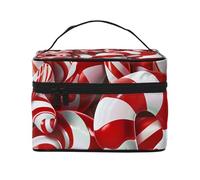 Candy Canes Prints Makeup Bag for Women Men, Travel Cosmetic Bag Large Wide-Open Portable Toiletry Bag with Handle