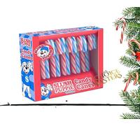 Candy Canes - Slush Puppie Vegan Candy Canes - Blue Raspberry and Cherry Flavour - Sweet Christmas Tree Decoration and Gifts (1 pack of 10)