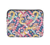 Candy Canes Snowflakes Cartoon Sleeves for Laptops Concise Tablet Briefcase Carrying Bag 13 Inch 14 Inch Journey Work