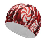Candy Canes Swim Caps High Elasticity Swim Cap for Women and Men Waterproof Swim Hats Keep Hair Dry Perfect for Pool, Beach, Lap Swimming