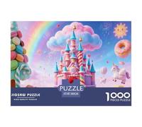 Candy Castle Jigsaw Puzzles for Adults Kids Interesting Puzzles 1000 Jigsaws Brain Challenge for Adults Gifts 38x26cm/1000pcs