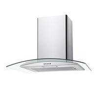 CGM70NX 70cm 3 Speed Chimney Hood - Stainless Steel & Glass