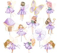 CANDY CHEF Purple Fairy Party Cupcake Toppers 24pcs - Fairy Tale Birthday, Bridal Shower & Baby Shower Decorations