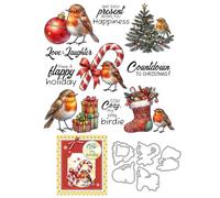 Candy Christmas Bird Clear Stamps and Cutting Dies Sets for Card Making