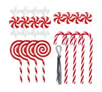 Candy Christmas Trees Decorations,Christmas Candy Cane Decorations,16pcs Twisted Christmas Tree Candy Ornaments | Candy Cane Ornaments for Christmas Tree