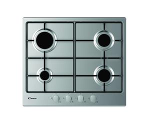Candy CHW6BRX 600mm Gas Hob 4 x Cook Zones Stainless Steel