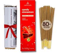 Candy Cinnamon Incense Stick Holiday - Incense (80 Sticks) Spicy, Creamy Vanilla and Flavorful Tangerine Incense | Charcoal Free, Made from Upcycled Flowers | Fall Incense Sticks for Holiday Fun