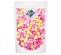 Candy Coated Marshmallow Hearts - Crunchy Candy Shell & Soft Chewy Center - Colorful Heart-Shaped Treats - Pick & Mix 8oz - 1/2 lbs - 227g