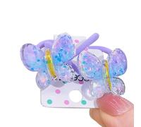 Candy Color Butterfly Hair Band Children Hair Elastic Band Pony Tail Holder Little Girl Accessories 1 Pair Sweet Hair Ornaments