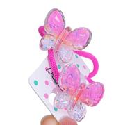Candy Color Butterfly Hairband For Children Hair Elastic Hair Band Ponytail Holder Little Girl Hair Accessories 1 Pair