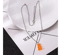 Candy Color Gummy Mini Bear Necklace for Women Star Pendants Necklaces Jewelry
