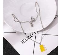 Candy Color Gummy Mini Bear Necklace for Women Star Pendants Necklaces Jewelry