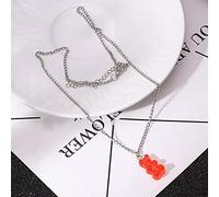 Candy Color Gummy Mini Bear Necklace for Women Star Pendants Necklaces Jewelry