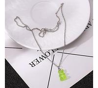 Candy Color Gummy Mini Bear Necklace for Women Star Pendants Necklaces Jewelry