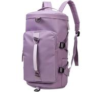 Candy Color Gym Backpack Waterproof Sports Duffle Bag Travel Weekend Bag Carry-On Luggage with Shoe Compartment(2)