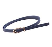 Candy Color Leather Belt Sweetness Womens Pu Leather Belts Thin Skinny Waistband Adjustable Belt Female Belts for Dress Navy