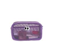 Candy Color Mesh Cosmetic Bag Cute Big Eyes Make Up Case Kawaii Makeup Pouch Portable Toiletry Storage(L2)