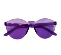 Candy Color One-Piece Rimless Round Sunglasses Unisex,UV400 for Beach Party(C10)