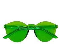 Candy Color One-Piece Rimless Round Sunglasses Unisex,UV400 for Beach Party(C15)