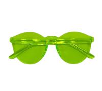 Candy Color One-Piece Rimless Round Sunglasses Unisex,UV400 for Beach Party(C2)