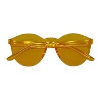 Candy Color One-Piece Rimless Round Sunglasses Unisex,UV400 for Beach Party(C36)