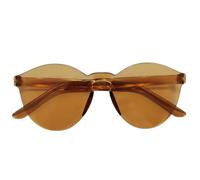 Candy Color One-Piece Rimless Round Sunglasses Unisex,UV400 for Beach Party(C4)