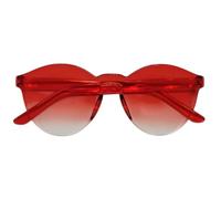 Candy Color One-Piece Rimless Round Sunglasses Unisex,UV400 for Beach Party(C40)