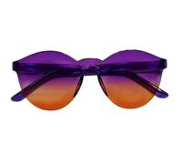 Candy Color One-Piece Rimless Round Sunglasses Unisex,UV400 for Beach Party(C50)