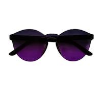 Candy Color One-Piece Rimless Round Sunglasses Unisex,UV400 for Beach Party(C54)