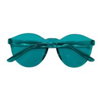 Candy Color One-Piece Rimless Round Sunglasses Unisex,UV400 for Beach Party(C9)