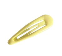 Candy Color Snap Hair Clips Adorable Joyful Design Strong Holding Power For Girls Hair Accessories Light Yellow Coated Paper 1.5 x 5cm