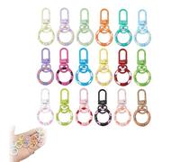 Candy Color Spring Keychain, Candy Colorful Metal Lobster Claw Keychain, Springs O Rings and Clasps for DIY Craft Making(Multi-colored*18pcs)