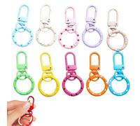 Candy Color Spring Keychain, Hooks Key Ring, Colorful Spring Key Chain Hooks, Metal Key Ring Clips with O-Rings and Clasps for DIY Jewelry/Bag Toy Accessories (10PCS)