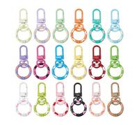 Candy Color Spring Keychain, Hooks Key Ring, Colorful Spring Key Chain Hooks, Metal Key Ring Clips with O-Rings and Clasps for DIY Jewelry/Bag Toy Accessories (18PCS)