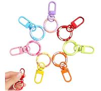 Candy Color Spring Keychain, Hooks Key Ring, Colorful Spring Key Chain Hooks, Metal Key Ring Clips with O-Rings and Clasps for DIY Jewelry/Bag Toy Accessories (7PCS)