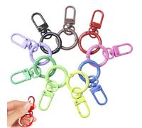 Candy Color Spring Keychain, Hooks Key Ring, Colorful Spring Key Chain Hooks, Metal Key Ring Clips with O-Rings and Clasps for DIY Jewelry/Bag Toy Accessories (9PCS)