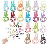 Candy Color Spring Keychain Set, Colorful Spring Key Chain, Metal Lobster Clasp, O-Rings & Hooks, DIY Craft Accessories for Bag, Purse, Phone, Key Rings (36pcs)