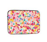 Candy-Colored Fragments Printed Shockproof Soft Shell Laptop Sleeve Suitable for Daily Office Work and Commuting 17 inch